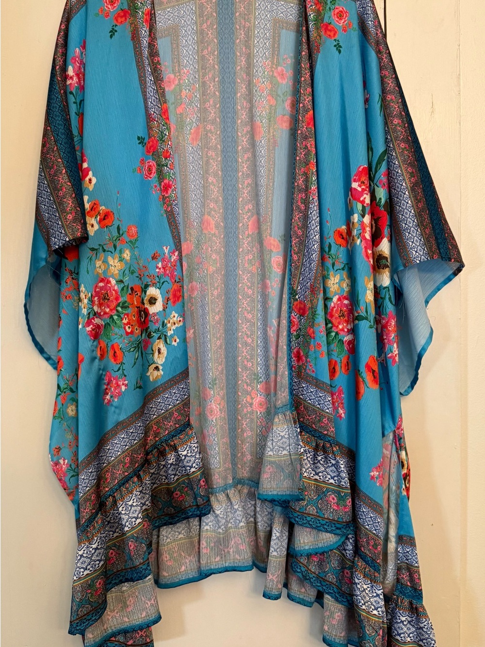 Umgee Blue Floral Sheer CamiCover-Up